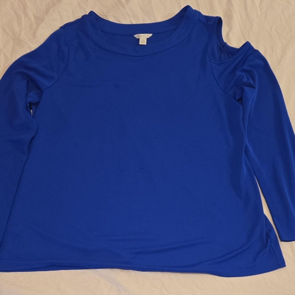 Cato Royal Blue Cold Shoulder Blouse